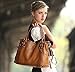 YALUXE Women's Vintage Style Soft Leather Tote Large Shoulder Bag Black