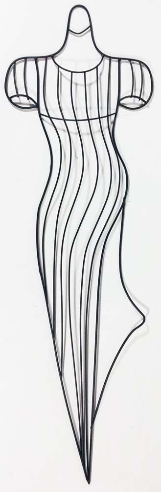Contemporary Metal Wall Art Decor Sculpture - Lightweight Lady Dress Bust