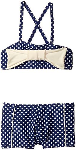 Hula Star Toddler Girls' Ocean Dot Two Piece Bikini, Navy/Cream, 5