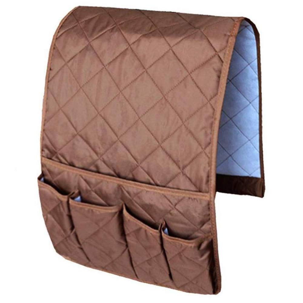 Copiel Sofa Armrest Organizer, Waterproof Sofa Couch Chair Armrest Durable Soft Caddy Organizer Holder for Phone, Book, Magazines, TV Remote Control, Space Saver Bag(Brown)