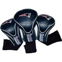 Team Golf NFL New England Patriots Contour Golf Club Headcovers (3 Count), Numbered 1, 3, & X, Fits Oversized Drivers, Utility, Rescue & Fairway Clubs, Velour lined for Extra Club Protection