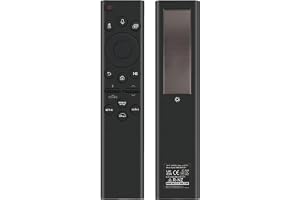 Rechargeable TV Remote for Samsung Smart TVs, Replacement for All 2019-2026 Samsung TV Remote Control with Voice Control. USB-C Fast Charging. Solar Charging. 2-Year Warranty.
