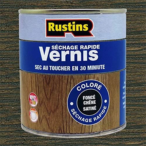 Rustins VSDO250 250 ml Quick Dry Varnish Satin Dark Oak BigaMart