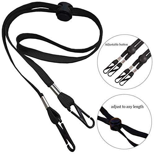 5 PCS Face Mask Lanyard for Adults/Kids, Back of Head or Neck with Clips and Adjustable Stopper for Mask Holders Extender Ear, Hat Lanyard Straps, Comfortable Around The Neck