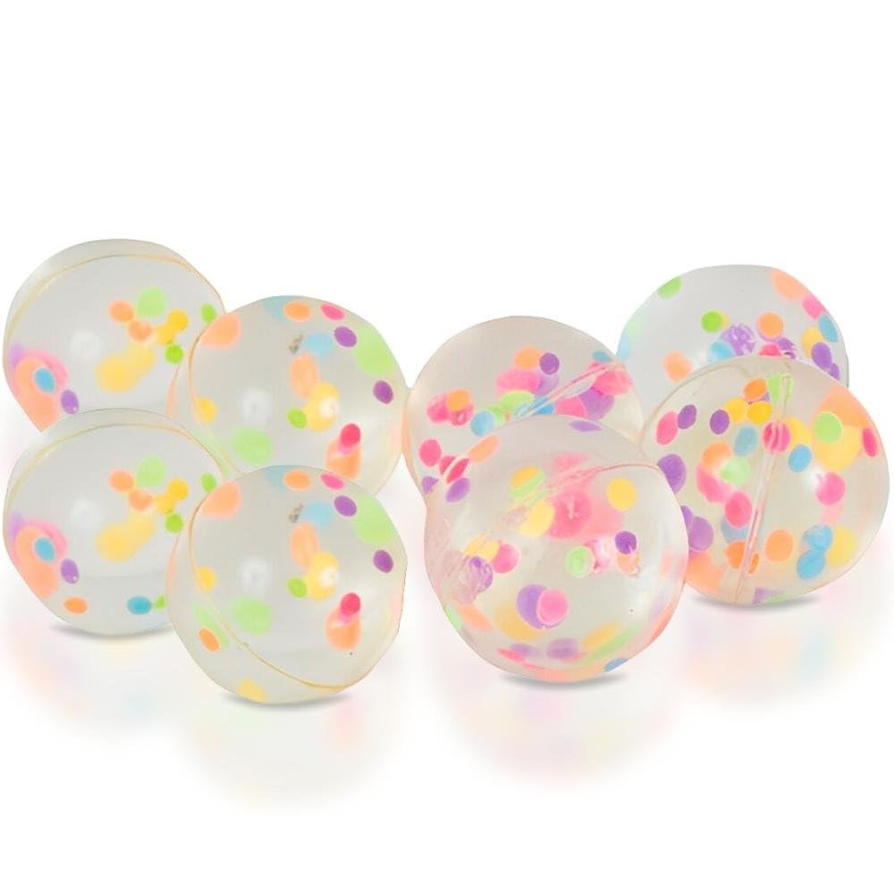Confetti-Filled Bounce Ball Favors - Vibrant & Unique Party Accessories - Perfect for Party Favors & Gifts - 8ct