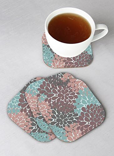 Multicolored Floral Coasters - Set of 4