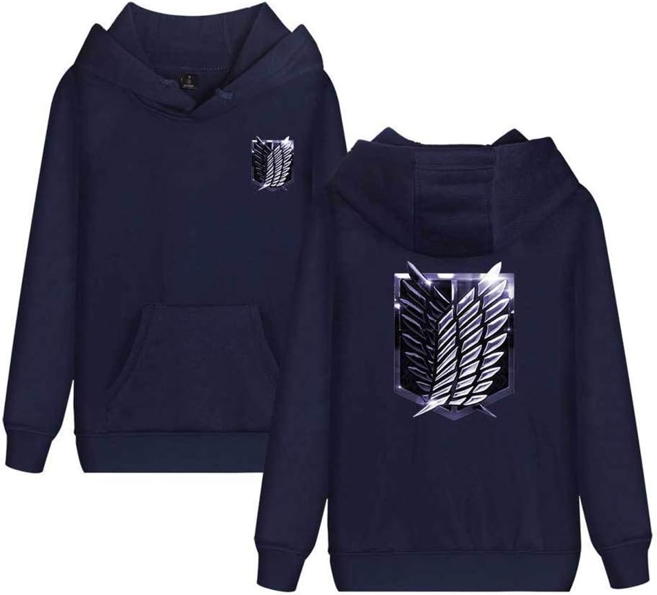 Attack On Titan Survey Corps Logo Pullover Hooded Sweatshirt Jacket Coats with Pocket Long Sleeve