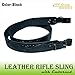 VVV-Group TOTAL SALE! Real Leather Gun Sling Strap with Embossed Acorn Design for Shooting Sport, Hunting – Adjustable 2 Point Shotgun Cord – Brown/Black - Guaranteed Excellent Quality (Black)
