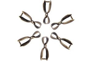 TIDTALEO 50 Pcs Metal Pinch Clip Buckle Pendant Connectors for Jewelry Making Bronze Bead Connectors for DIY