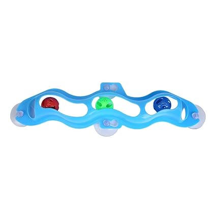 asiproper Funny Pet Cat Toy Cats Window Suction Cup Track Ball Interactive Toy (Blue)
