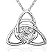 BLOVIN 925 Sterling Silver Love Heart Celtic Knot Claddagh Pendant Necklace Irish Jewelry Gifts for Women Girlfriend Mom Wife