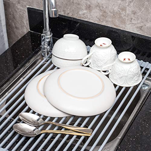 bemece Roll up Silicone Drainer Rack, 20\