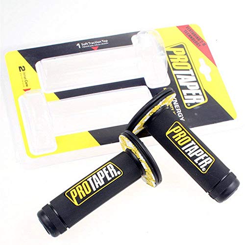 SclMotor Universal 22mm 7/8" Pro Taper Dirt Pit Bike Grips For YAMAHA SUZUKI BMW HONDA (yellow)