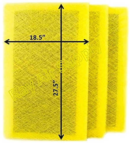 RAYAIR SUPPLY 20x30 MicroPower Guard Air Cleaner Replacement Filter Pads (3 Pack) Yellow