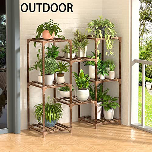 cfmour Plant Stand Indoor Outdoor,8Tier Wood Plant Shelves for indoor