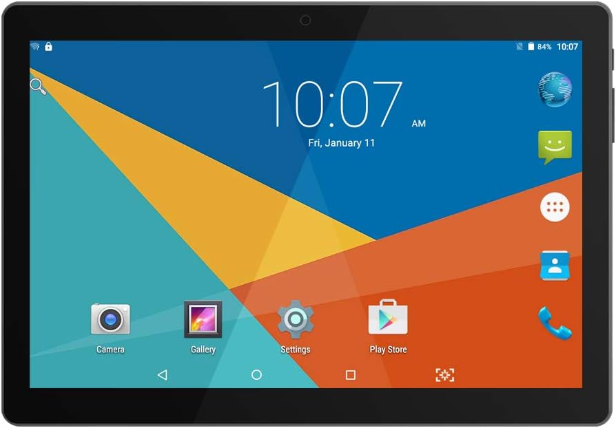 10" Inch Google Android Tablet,PADGENE Android7.0 Phablet Tablet Quad Core Pad with Dual Camera, 1GB Ram+16GB Disk, Wifi, Bluetooth, 1280x800 HD IPS screen, Google Play (QT-10 Black)