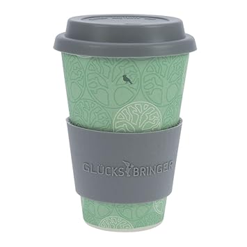 ebos Glücksbringer Coffee-to-Go-Becher aus Bambus | Kaffe-Becher, Trink-Becher | wiederverwendbar, natürliche Materialien, um