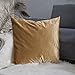Home Brilliant Euro Pillows 26x26 Velvet Square Large Pillow Covers Decorative Euro Sham for Bed Sofa Couch Office Car, 26 x 26 inches(66cm), Gold