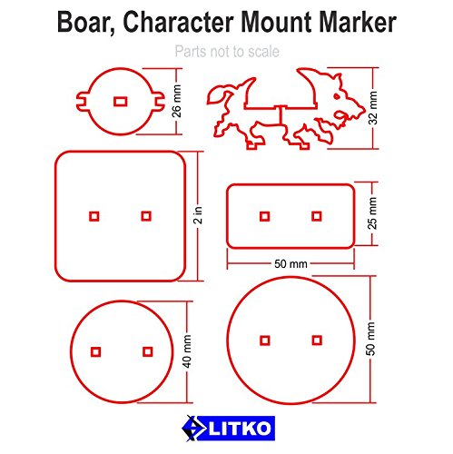 Boar, Character Mount Marker, Brown , 25x50mm Base (1)