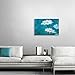 SUMGAR Canvas Wall Art Bedroom Blue Pictures White Flower Paintings Floral Daisy Artwork Prints,24x16 inch