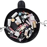 VOJUAN Casual Waterproof Women Toiletry Bags Folding Large Capacity Lazy Cosmetic Bags (Black)