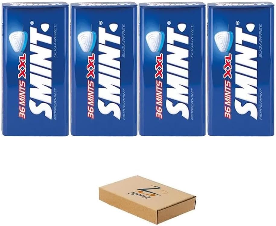 ZOPPER SMINT Sugar Free Mints Peppermint Tin Pack of 4 36 Mints