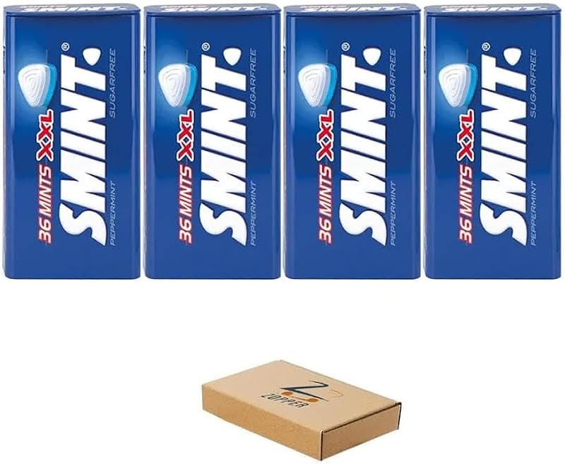 ZOPPER SMINT Sugar Free Mints Peppermint Tin Pack of 4 36 Mints