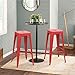 Furmax 30 Inches Metal Bar Stools Bar Height High Backless Stools Indoor Outdoor Stackable Kitchen Stools Set of 4 (Red)