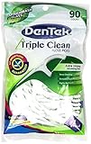 Dentek Triple Clean Floss Picks, Mint, 90 Count