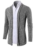 H2H Mens Shawl Collar Cardigan without Buttons GRAY US L/Asia XL (KMOCAL099)