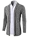 H2H Men Slim Fit Shawl Collar Open-Front Lightweight Cardigan FBA GRAY US L/Asia XL (KMOCAL099)