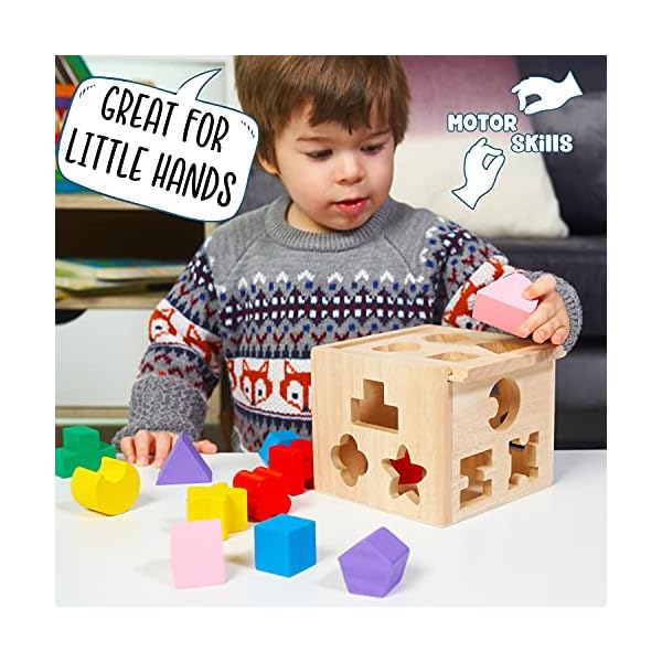 Jaques-of-London-Shape-Sorting-Cube-Shape-Sorter-Perfect-Wooden-Toys-for-1-2-3-Year-Olds-Montessori-Toddler-Toys-Since-1795 Jaques of London Wooden Shape Sorter Activity Cube for Toddlers | Wooden Baby Toys | Montessori Toys for 1 2 3 Year Olds