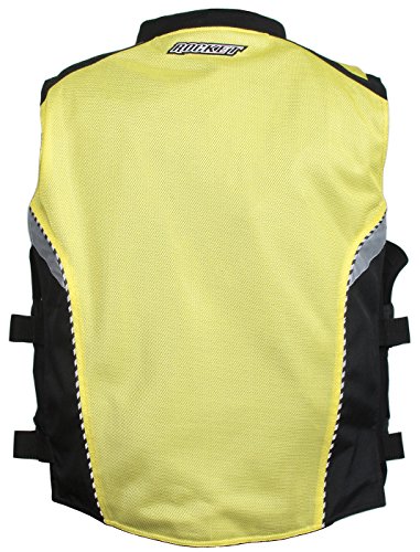 Joe Rocket Mens Perforated Military Textile Spec Vest Yellow/Black/Silver Small/Medium S/M