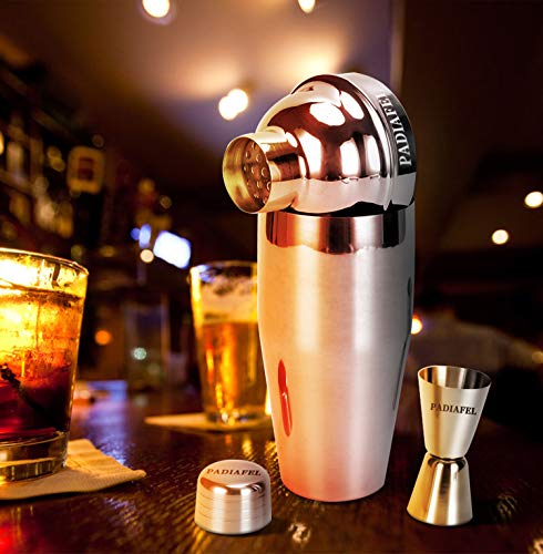 PADIAFEL Cocktailshaker Set, Premium Edelstahl Bar Cocktailset: 0,75l Cocktail Shaker Bar-Set, Drink Mixer mit… – Bild 8