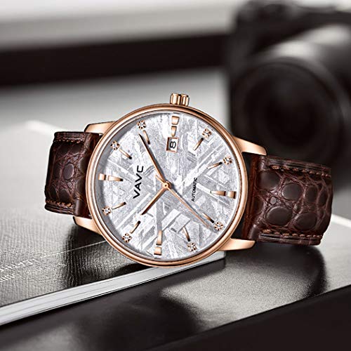 VAVC-Mens-Meteorite-Dial-Waterproof-Automatic-Self-Wind-Wrist-Watch-with-Brown-Leather-Band