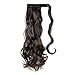 Wrap Around Synthetic Ponytail One Piece Heat Resistant Magic Paste Pony Tail Long Wavy Curly Soft Silky for Women Lady Girls 17'' / 17 inch (dark brown)