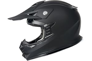 Orthrus Dirt Bike Helmet for Adult, DOT Approved ATV Motocross Helmet Off-Road Motorcycle Helmet, Matte Black, Large