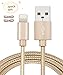 Alanda Braided Lightning Cable, 2pack 10ft Nylon Braided Extra Long Lightning USB Charging Cable for iPhone 6s 6s Plus 6 Plus SE 6 5s 5c 5 iPad Mini Air 5 and iPod Compatible with iOS - Gold