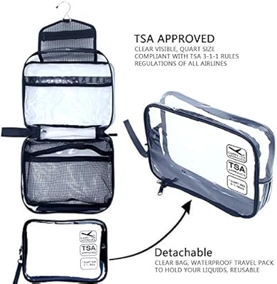 mens clear travel toiletry bag