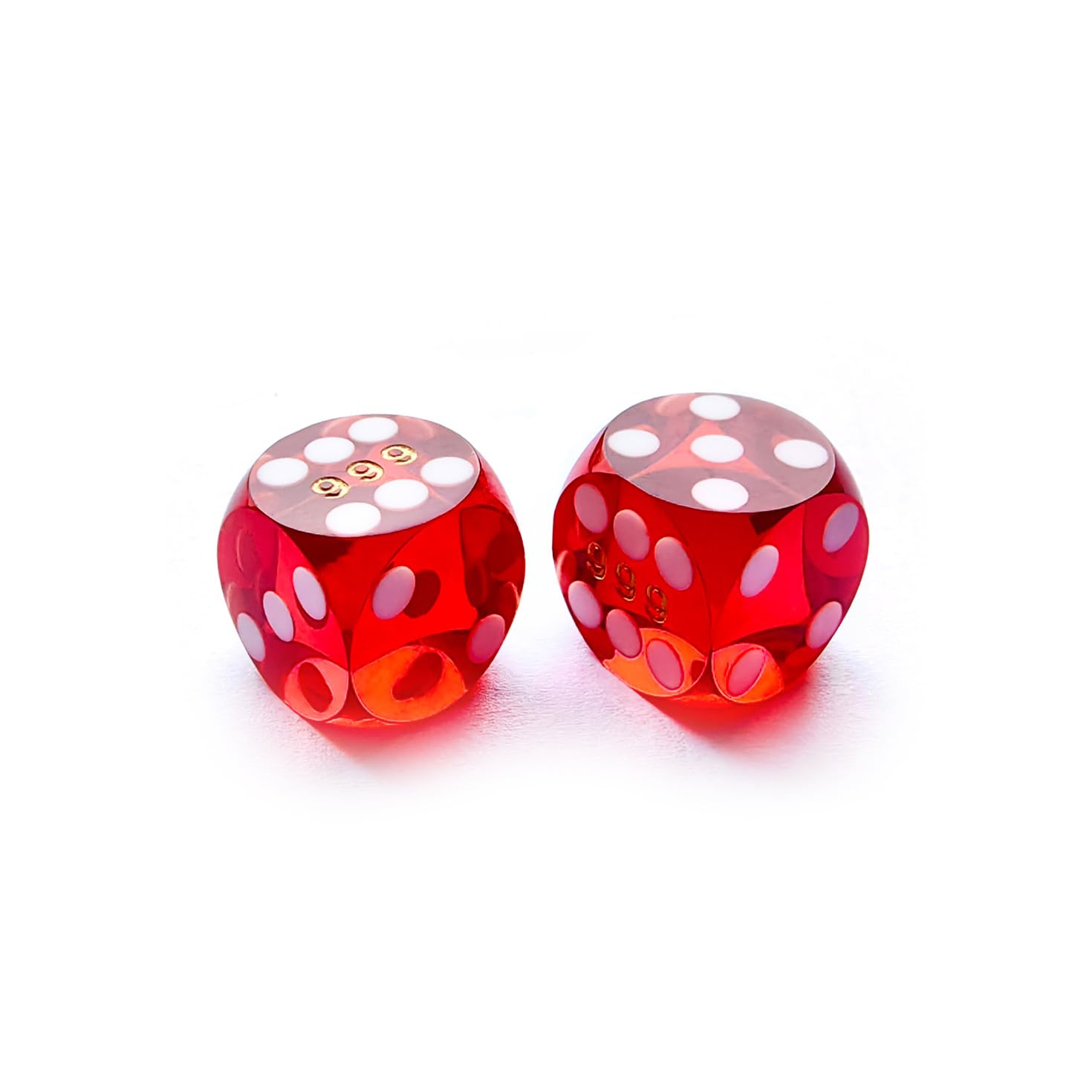Bescon Dice Professional Small Precision Dice 12.7mm (1/2 inch) with Random Serial Number, Mini Precision Cut Dice 12.7MM Gem Red