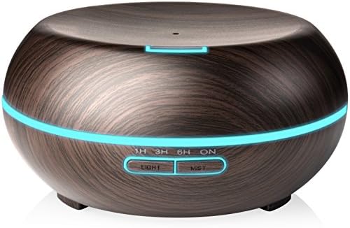Whisper Tech Ultrasonic Essential Oil Diffuser and Humidifier for Aromatherapy – Automatic Shut Off – Soft LED Light Ambiance – Classic Faux Wood Finish