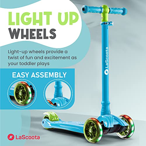 LaScoota 2in1 Kids Kick Scooter, Adjustable Height Handlebars and
