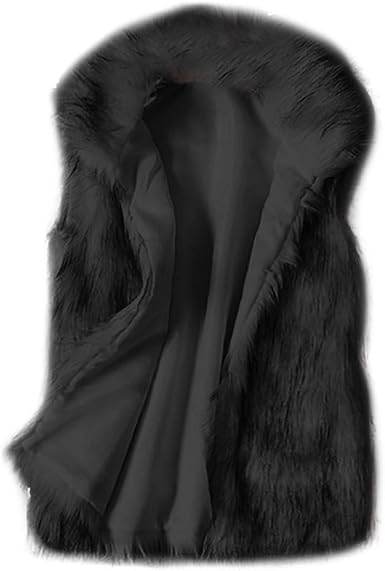 black faux fur vest womens