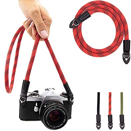Eorefo Camera Strap Vintage 100cm Nylon Climbing Rope Camera Neck Shoulder Strap for Micro Single and DSLR Camera.