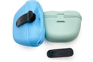 Bongpuda 2 Pcs Silicone Dog Treat Pouch,Portable Dog Training Pouch for Treats with Magnetic Closure and Clip,Snacks and Treats to Take Along With Your Dog When Walking(Sky Blue + Light Green)
