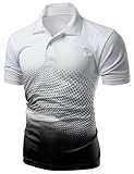 Men's Cool Max Fabric Sporty Design Printed Polo T Shirt BLACK M