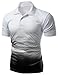 Men's Cool Max Fabric Sporty Design Printed Polo T Shirt BLACK M