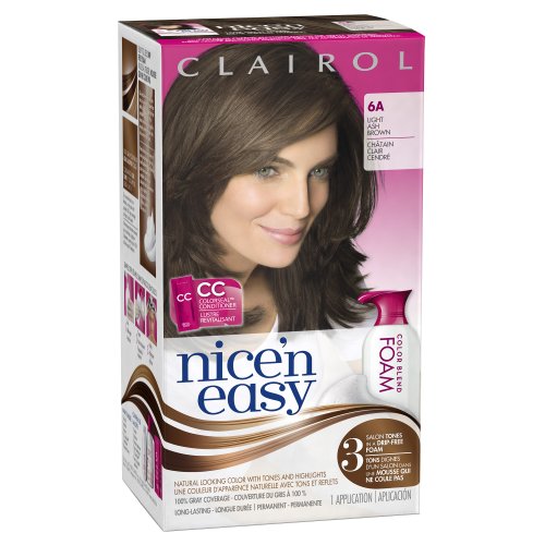 Clairol Nice 'n Easy Foam Hair Color 6A Light Ash Brown 1 Kit (packaging may vary)