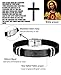 THUNARAZ 2Pcs Black Rubber Bracelets ID Bracelets Engrave Bible Prayer and Serenity Prayer