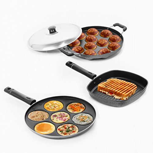 Sumeet Nonstick Essential Combo Set (Multi Snack Maker 7 Pcs + Grill